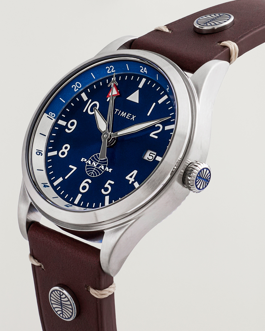 Homme | Timex Pan Am GMT Stainless Steel 39mm Blue Dial | Timex | Pan Am GMT Stainless Steel 39mm Blue Dial