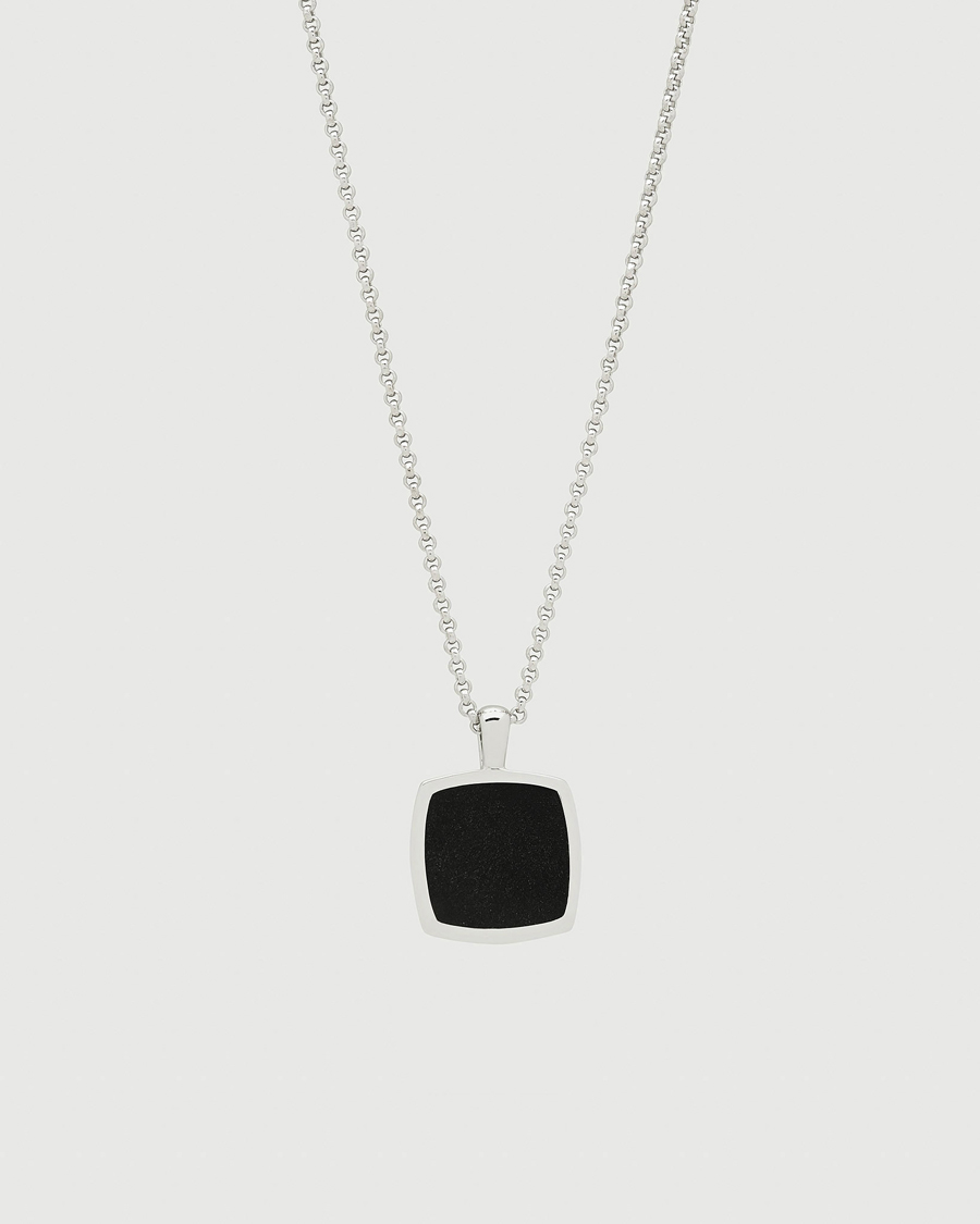 Heren | Sieraden | Tom Wood | Cushion Pendant Onyx Silver