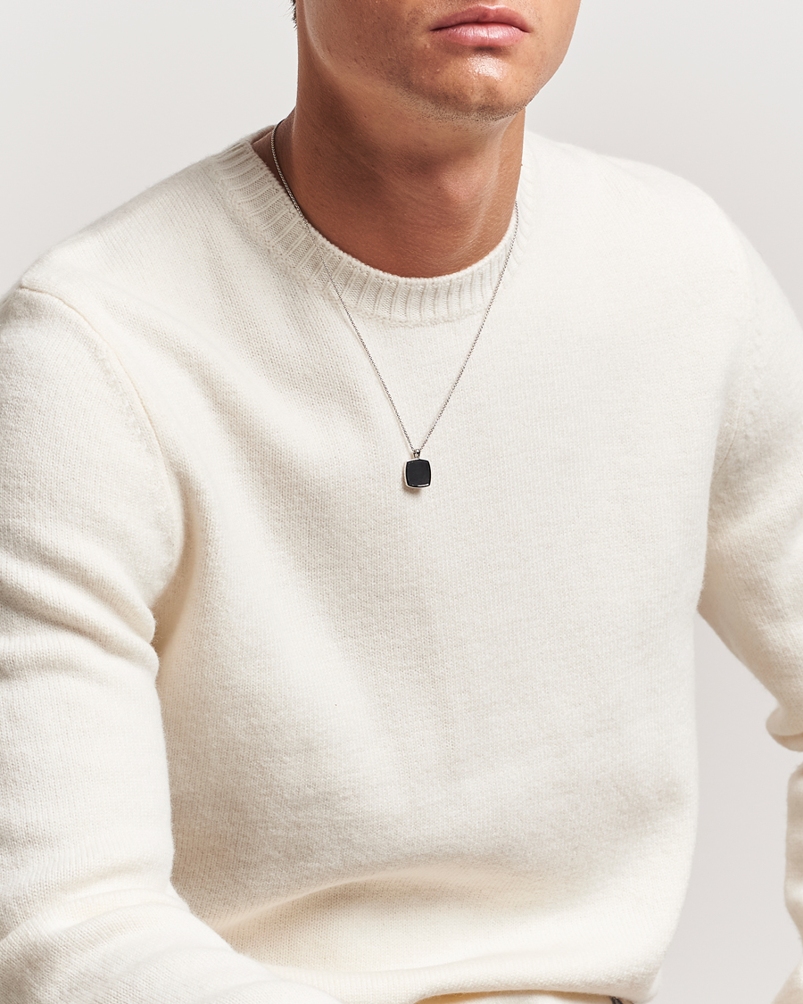 Heren | Sieraden | Tom Wood | Cushion Pendant Onyx Silver