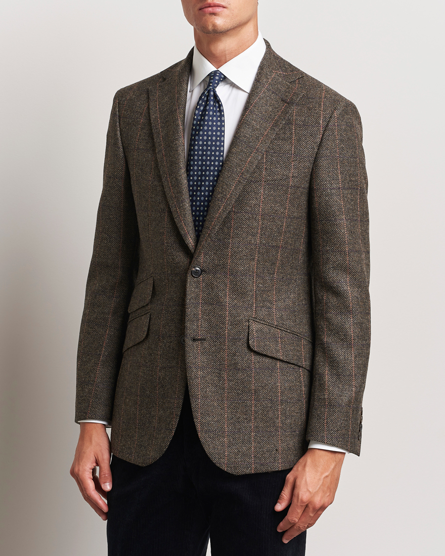 Heren | Blazers | Walker Slater | Edward Lambswool Windowpane Blazer Brown