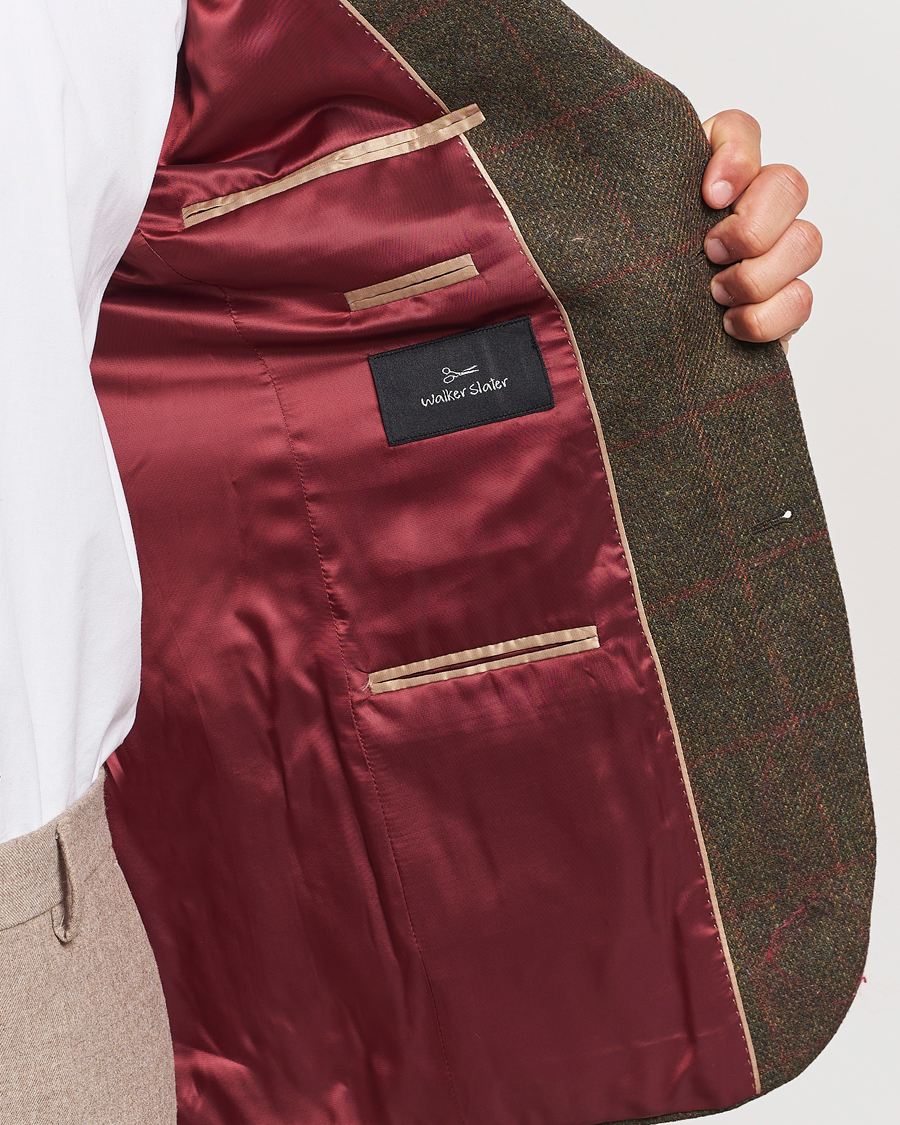 Homme | Blazers | Walker Slater | Edward Lambswool Windowpane Blazer Green