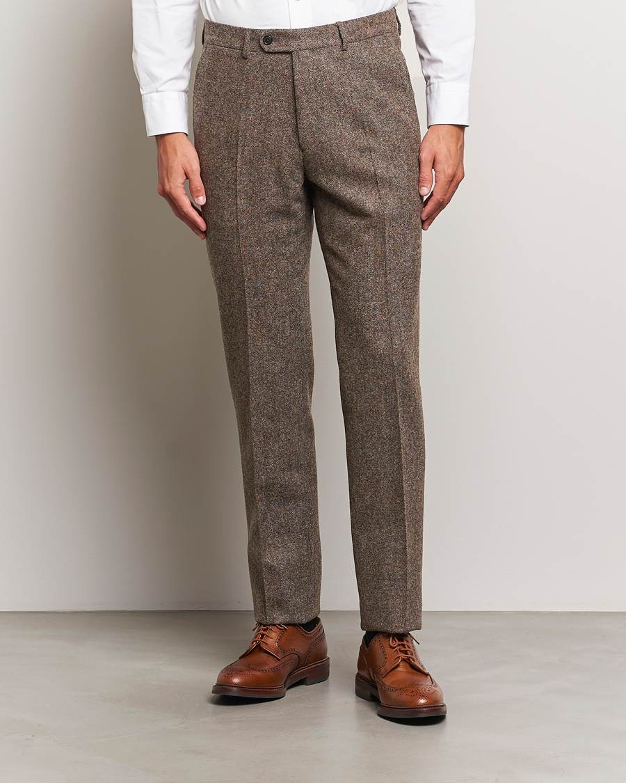Homme | Pantalons | Walker Slater | Edward Wool Donegal Trousers Brown
