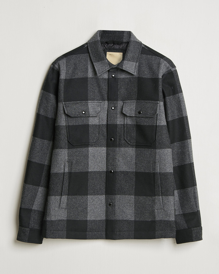 Heren | Jassen | Woolrich | Alaskan Melton Wool Overshirt Charcoal Buffalo