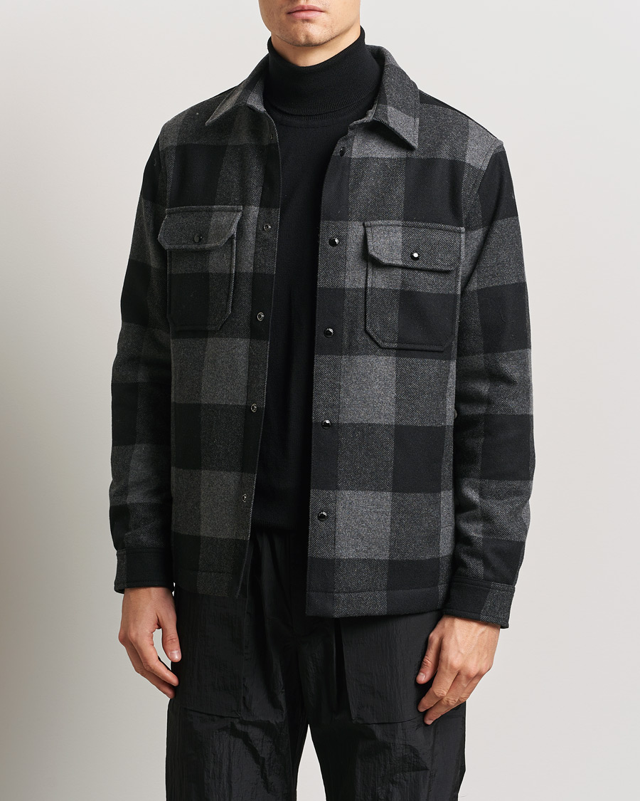 Heren | Jassen | Woolrich | Alaskan Melton Wool Overshirt Charcoal Buffalo