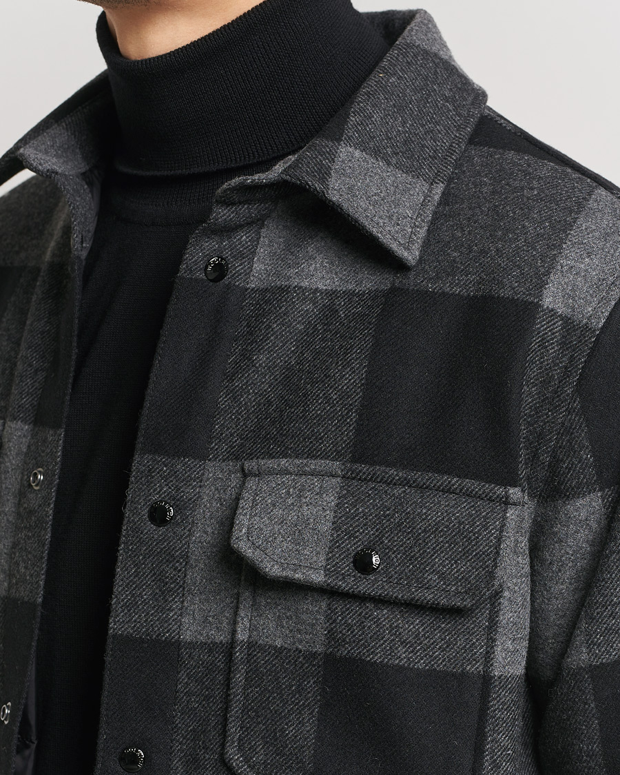 Heren | Jassen | Woolrich | Alaskan Melton Wool Overshirt Charcoal Buffalo