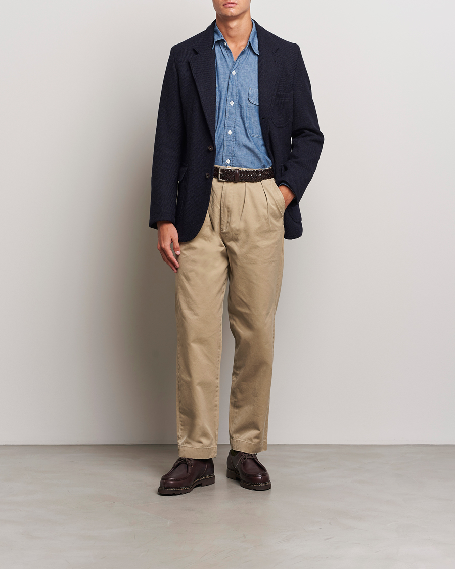 Heren | Blazers | Drake's | MKVII Harris Tweed Blazer Navy