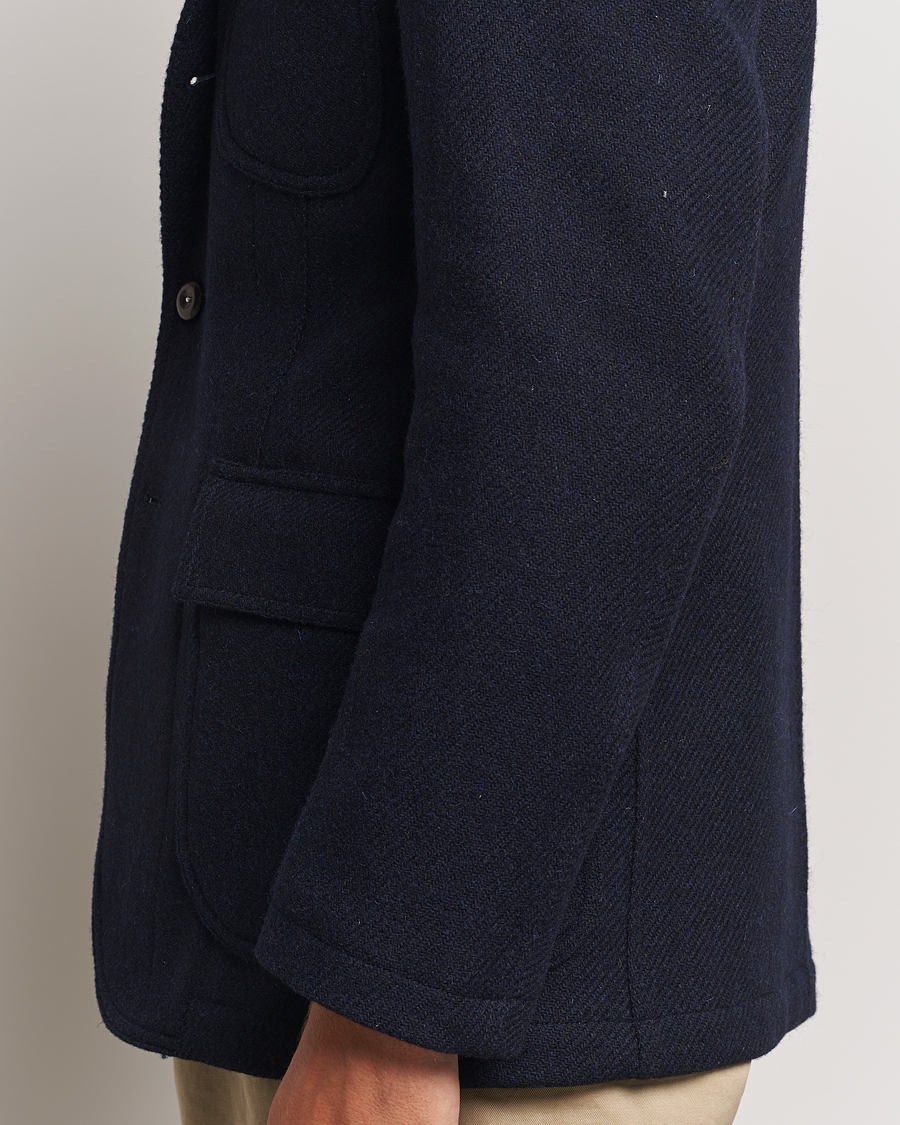 Heren | Blazers | Drake's | MKVII Harris Tweed Blazer Navy