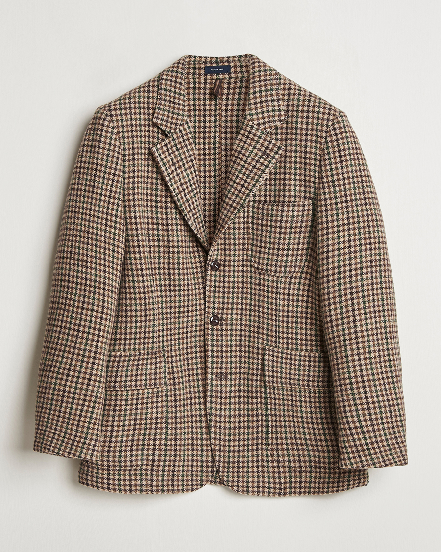 Heren | Blazers | Drake's | MKVII Gun Check Tweed Blazer Brown