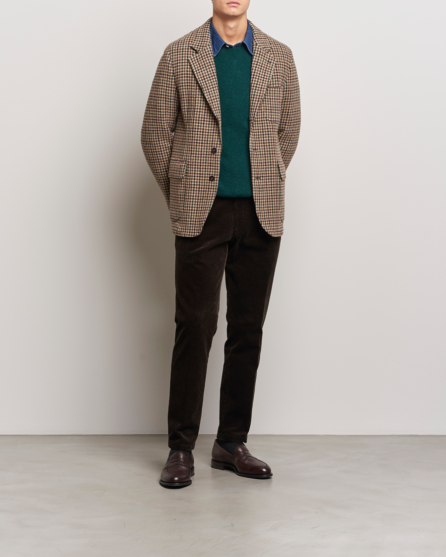 Homme | Blazers | Drake's | MKVII Gun Check Tweed Blazer Brown