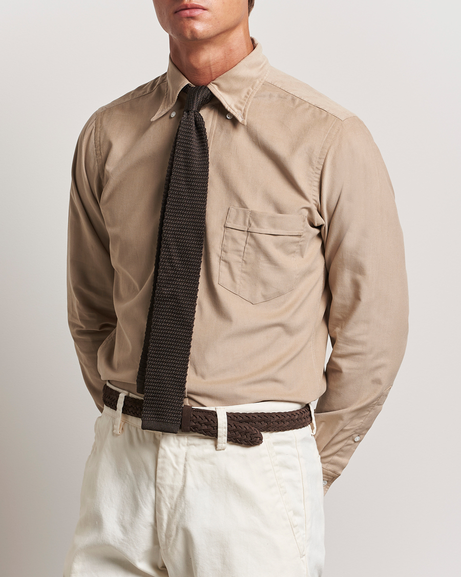 Homme | Chemises | Drake's | Button Down Corduroy Shirt Ecru