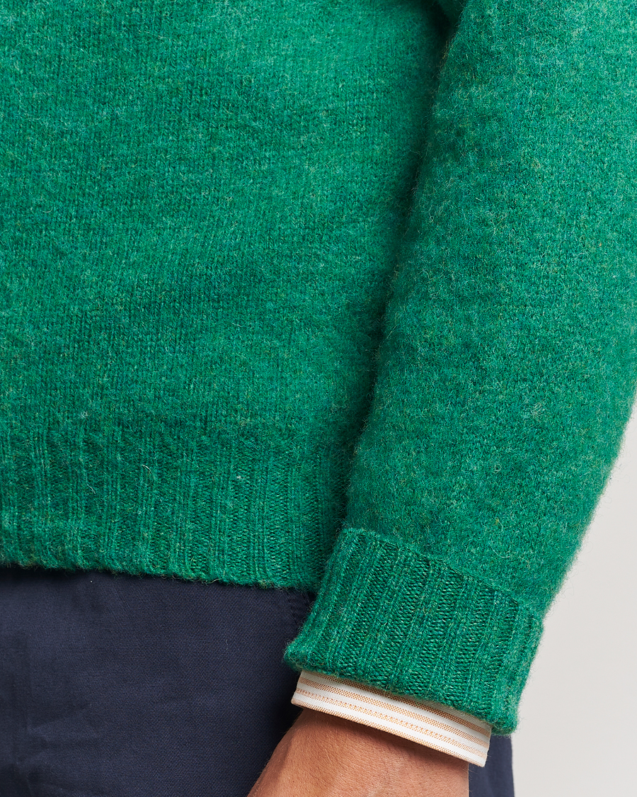 Homme | Pulls Et Tricots | Drake's | Brushed Shetland Crew Pixie Green