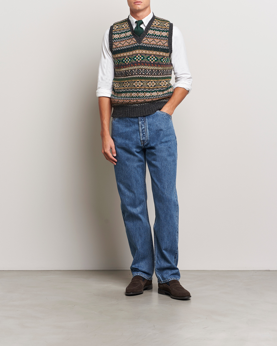 Homme | Pulls Et Tricots | Drake's | Fairisle Wool Vest Purple Multi
