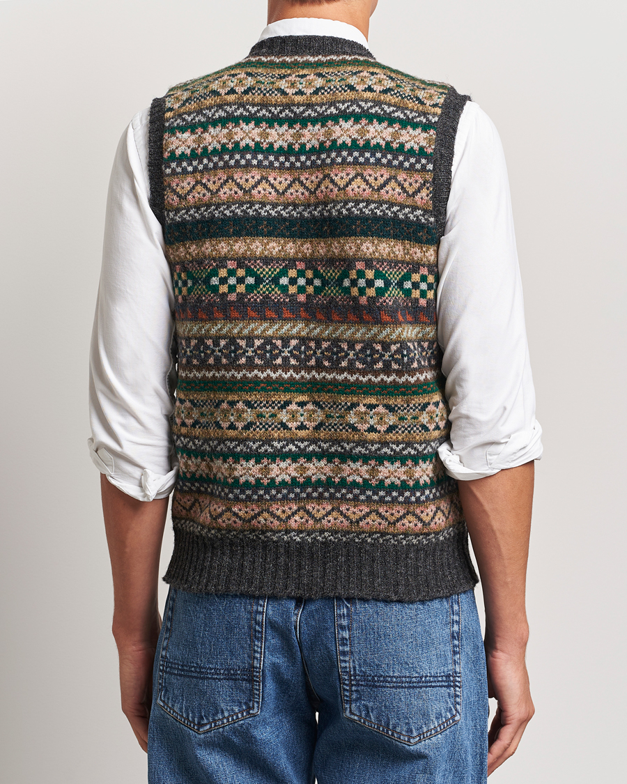 Homme | Pulls Et Tricots | Drake's | Fairisle Wool Vest Purple Multi