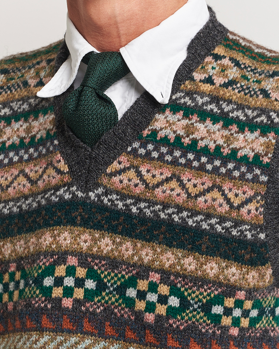 Homme | Pulls Et Tricots | Drake's | Fairisle Wool Vest Purple Multi