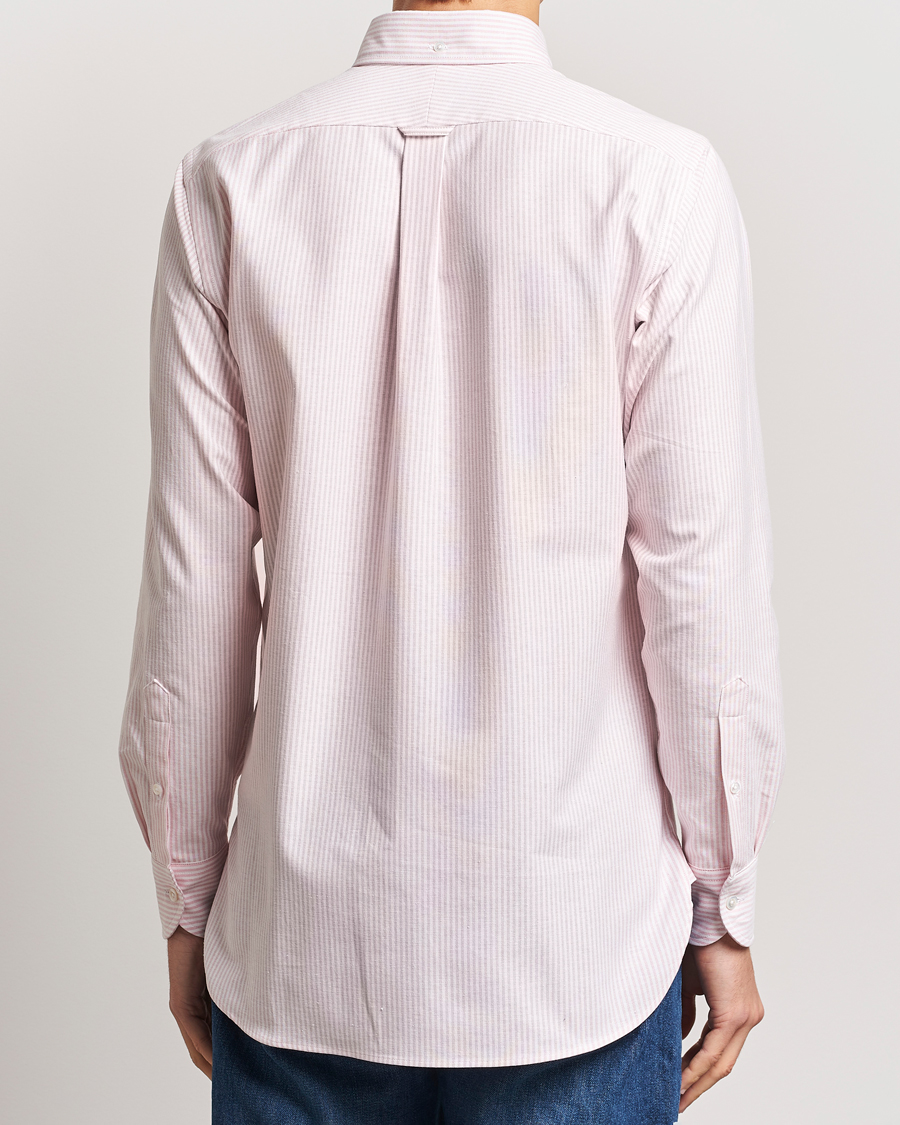 Heren | Overhemden | Drake's | Striped Button Down Oxford Shirt Pink
