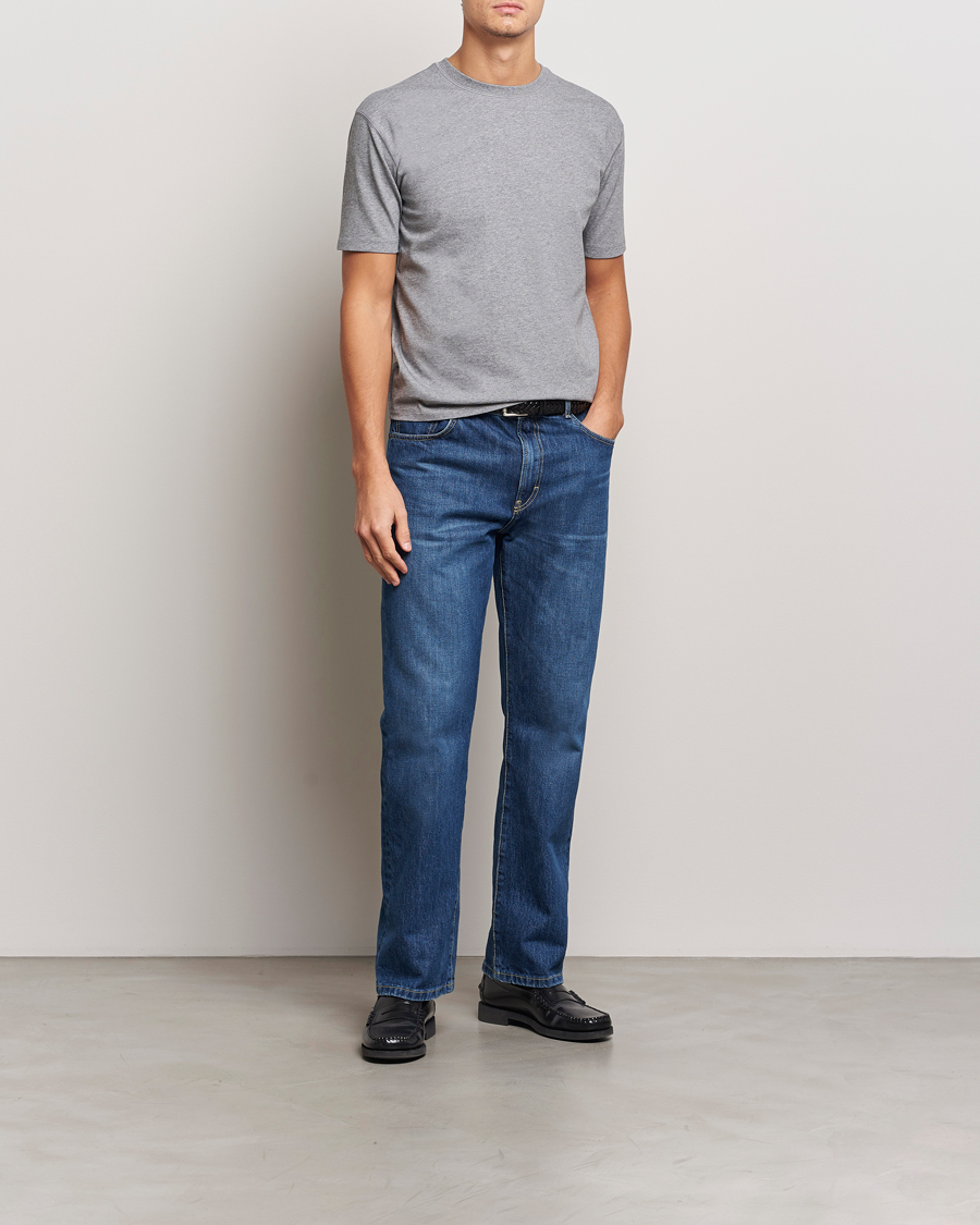 Heren | T-shirts | Drake's | Short Sleeve Hiking T-Shirt Grey