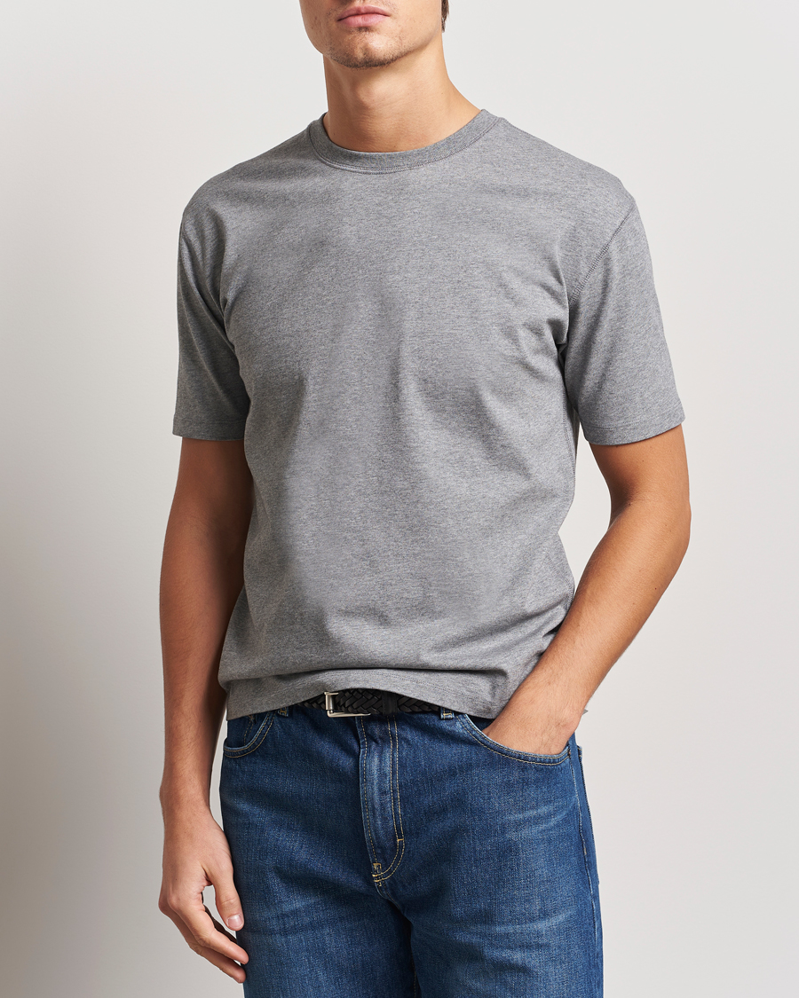 Heren | T-shirts | Drake's | Short Sleeve Hiking T-Shirt Grey