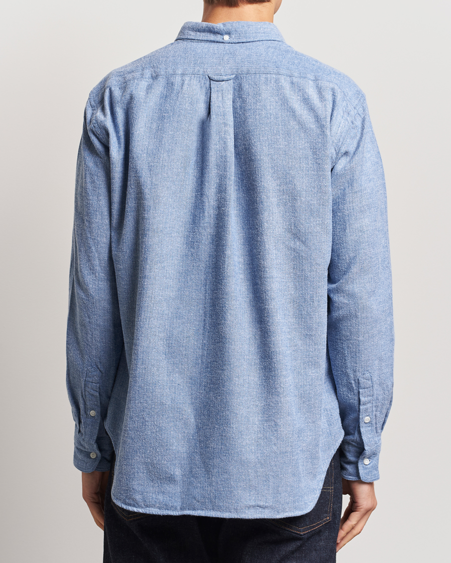 Homme | Chemises | Gitman Vintage | Button Down Shetland Flannel Shirt Light Blue