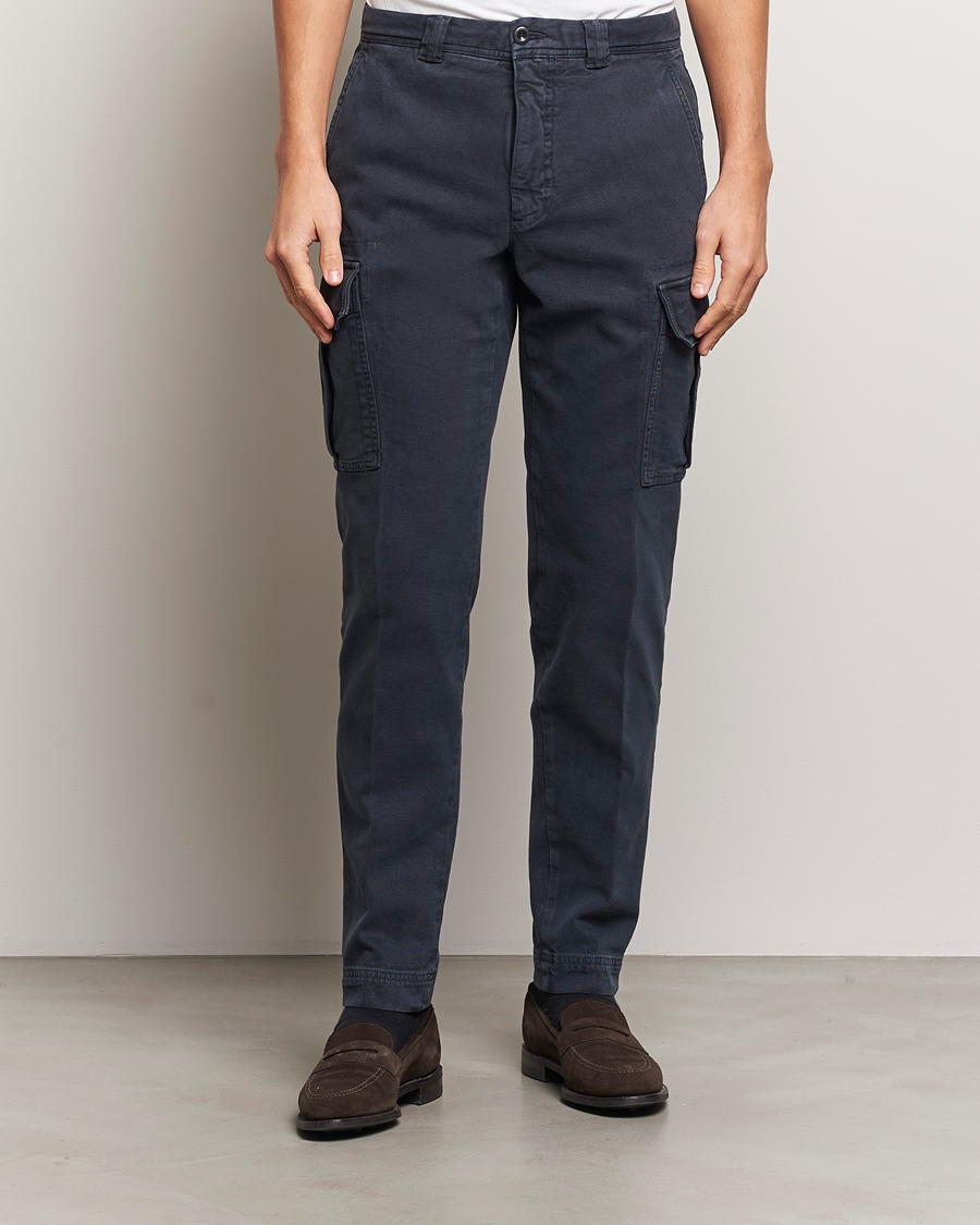 Heren | Broeken | Incotex | Slim Fit Cargo Pants Navy