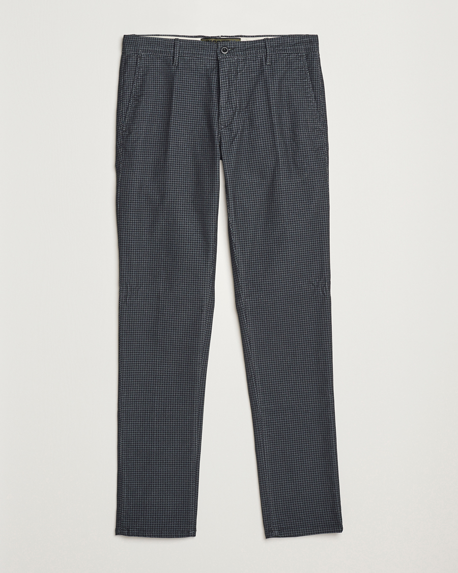Heren | Broeken | Incotex | Slim Fit Houndstooth Cotton Pants Dark Grey