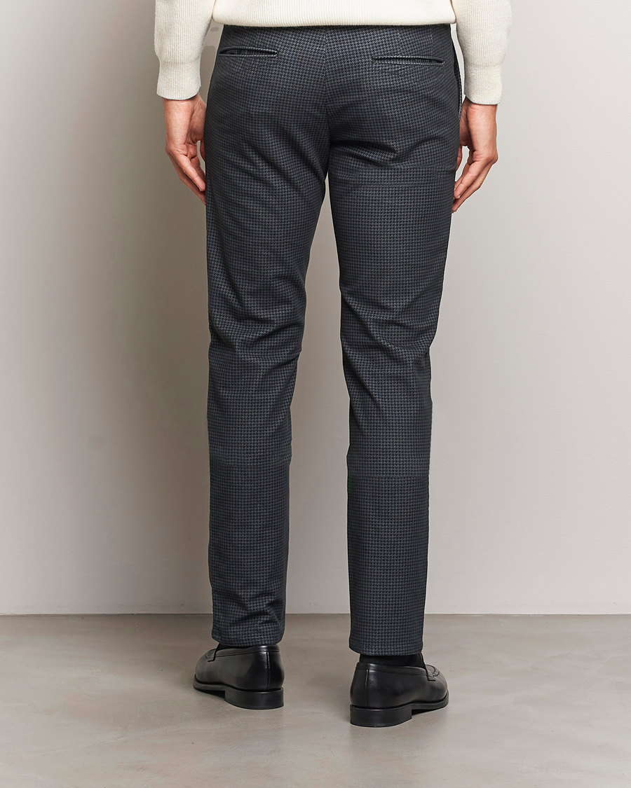 Heren | Broeken | Incotex | Slim Fit Houndstooth Cotton Pants Dark Grey