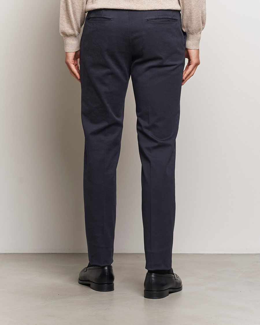 Heren | Broeken | Incotex | Slim Fit Cotton Stretch Chinos Navy