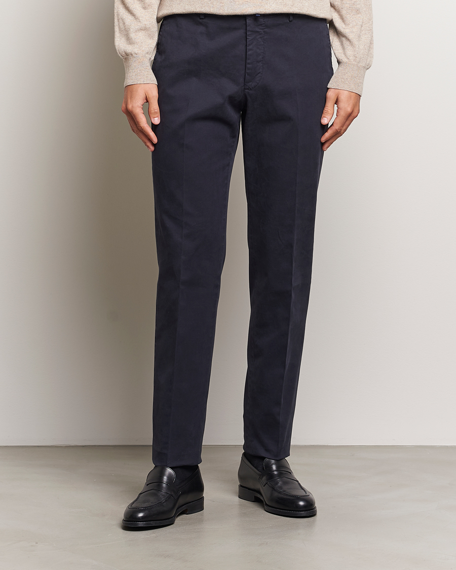 Homme | Pantalons | Incotex | Regular Fit Cotton Stretch Chinos Navy