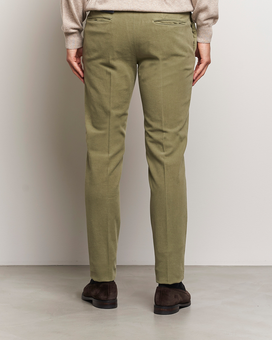 Heren | Broeken | Incotex | Slim Fit Luxury Moleskine Trousers Sage