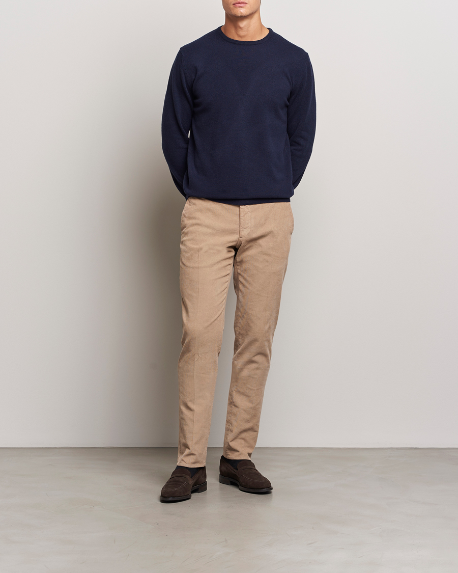 Heren | Broeken | Incotex | Slim Fit Baby Corduroy Trousers Beige