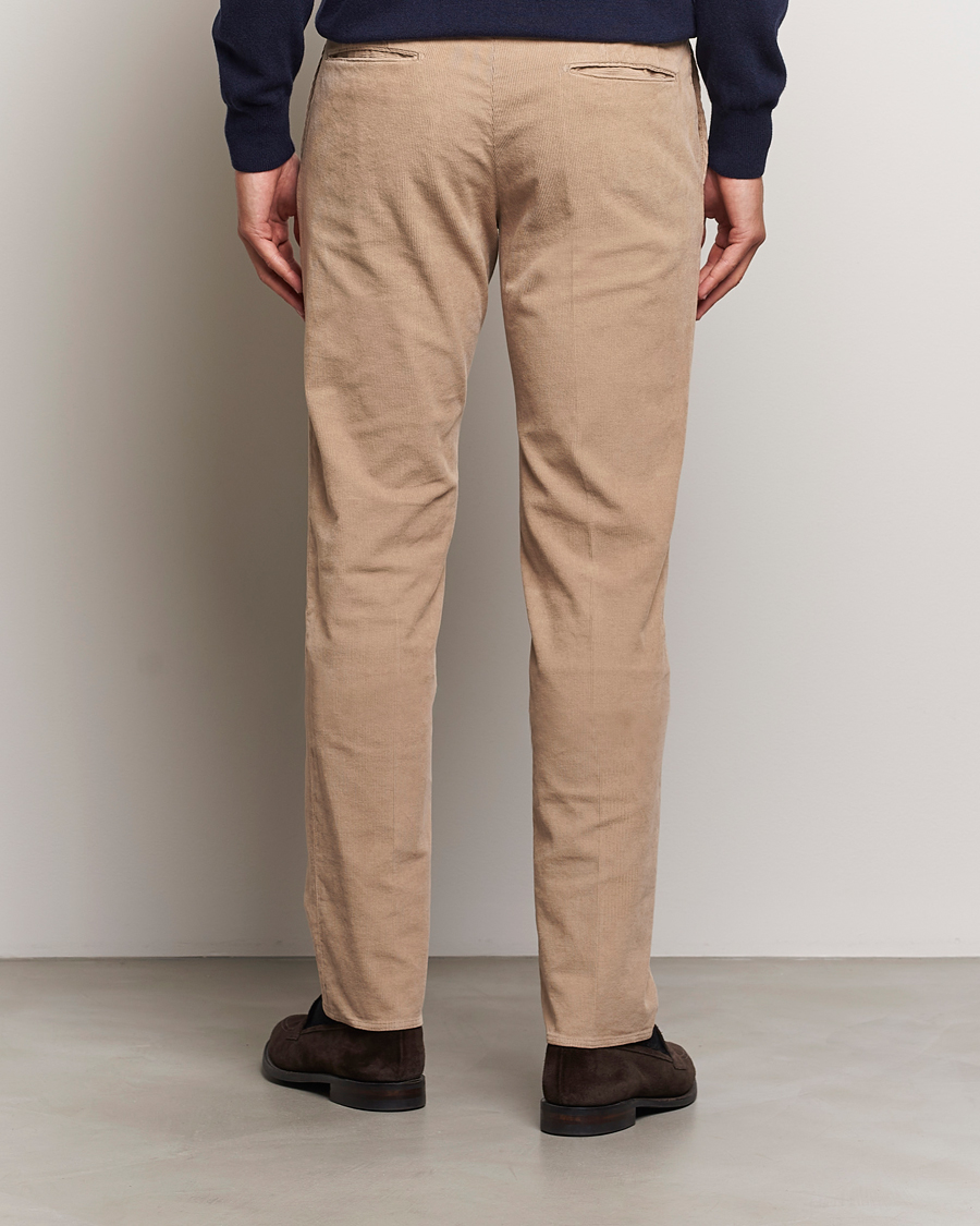 Heren | Broeken | Incotex | Slim Fit Baby Corduroy Trousers Beige