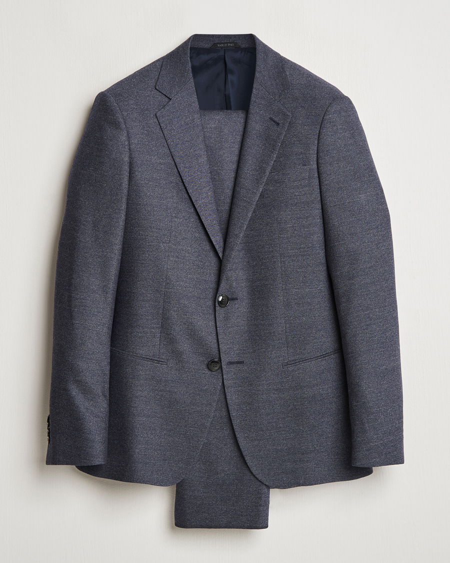 Homme | Giorgio Armani Soho Wool/Cashmere Flannel Suit Navy Melange | Giorgio Armani | Soho Wool/Cashmere Flannel Suit Navy Melange