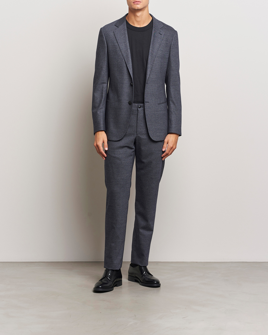 Homme | Giorgio Armani Soho Wool/Cashmere Flannel Suit Navy Melange | Giorgio Armani | Soho Wool/Cashmere Flannel Suit Navy Melange