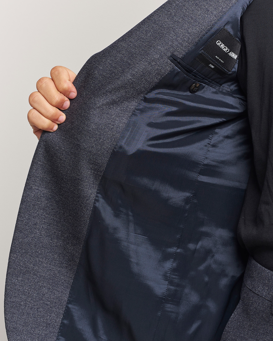 Homme | Giorgio Armani Soho Wool/Cashmere Flannel Suit Navy Melange | Giorgio Armani | Soho Wool/Cashmere Flannel Suit Navy Melange