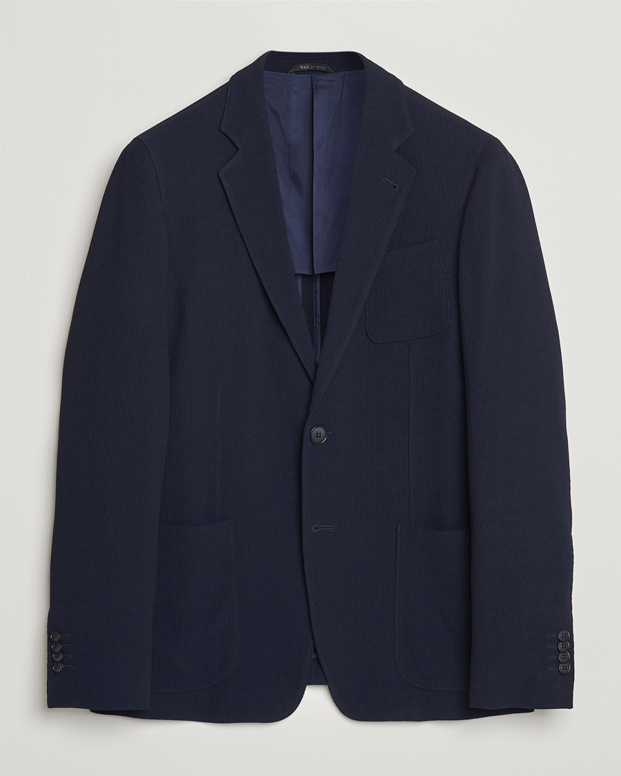 Homme | Blazers | Giorgio Armani | Stretch Wool Blazer Navy