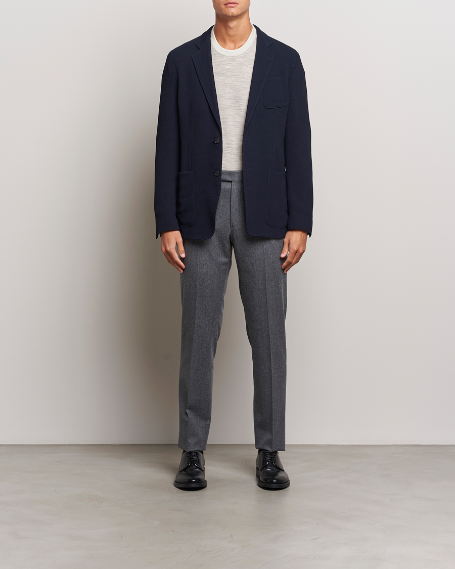 Homme | Blazers | Giorgio Armani | Stretch Wool Blazer Navy