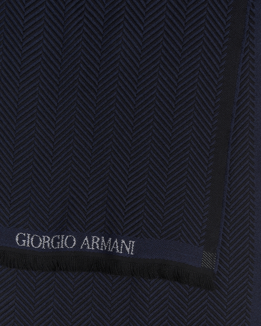 Heren | Giorgio Armani Wool Chevron Scarf Navy | Giorgio Armani | Wool Chevron Scarf Navy
