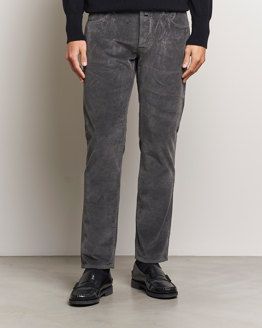Homme | Pantalons | Jacob Cohën | Bard 5-Pocket Medium Corduroy Trousers Grey