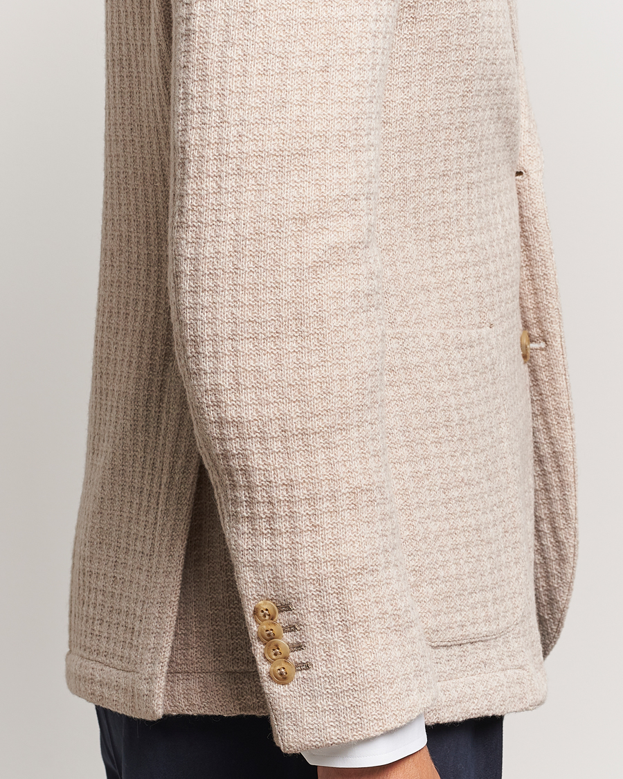 Heren | Blazers | L.B.M. 1911 | Knitted Punto Wool Structure Blazer Camel