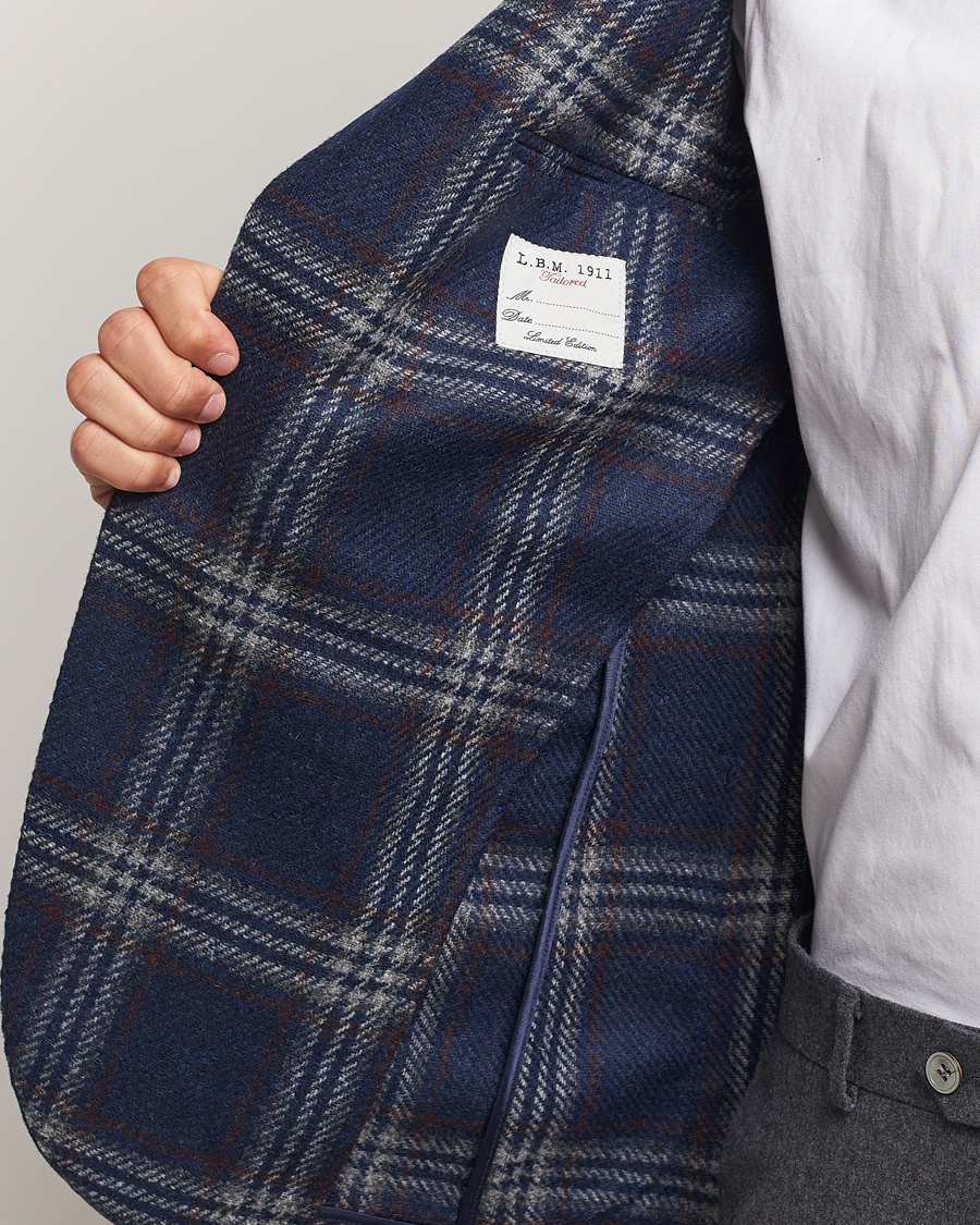 Heren | Blazers | L.B.M. 1911 | Jack Regular Checked Wool Blazer Navy
