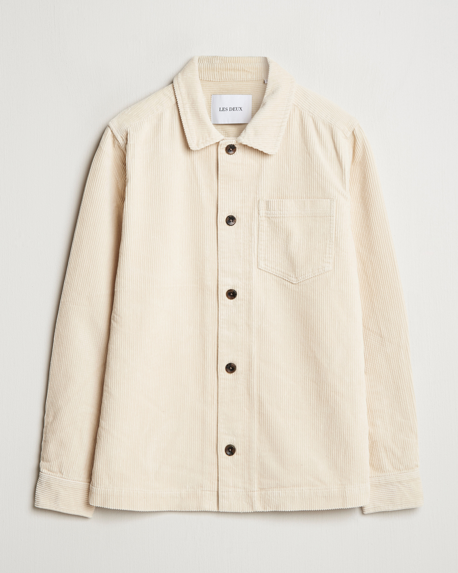 Homme | Chemises | LES DEUX | Layton Corduroy Overshirt Ivory
