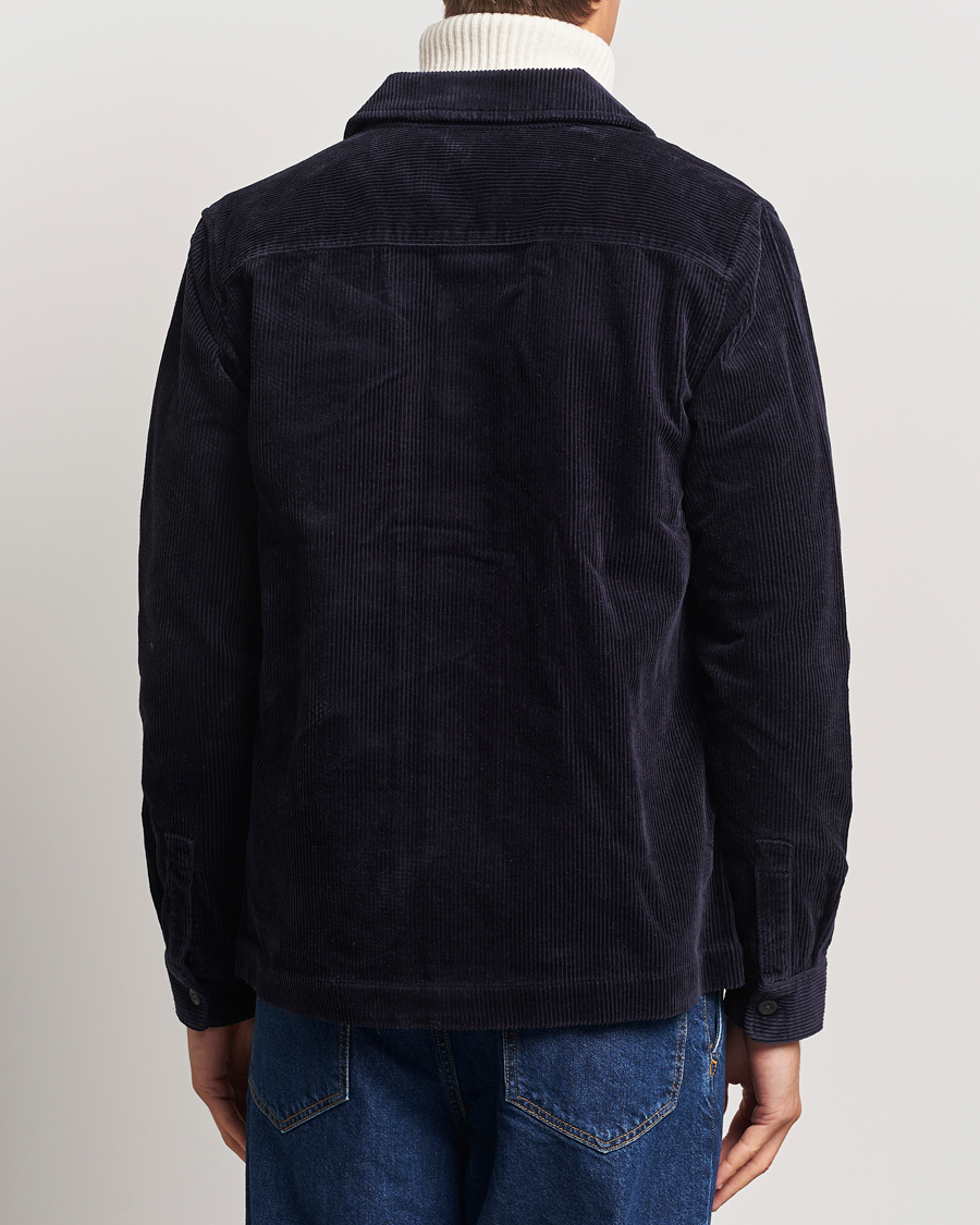 Homme | Chemises | LES DEUX | Layton Corduroy Overshirt Dark Navy