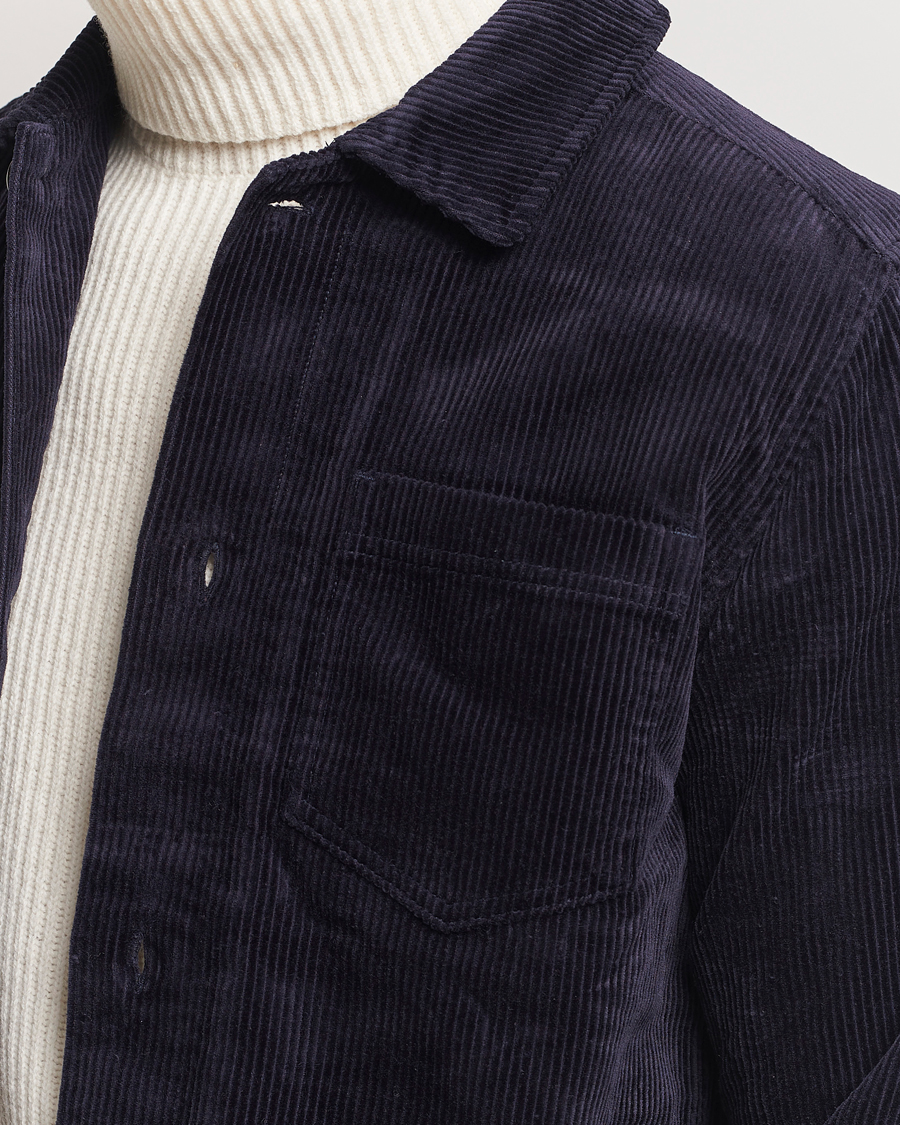 Homme | Chemises | LES DEUX | Layton Corduroy Overshirt Dark Navy