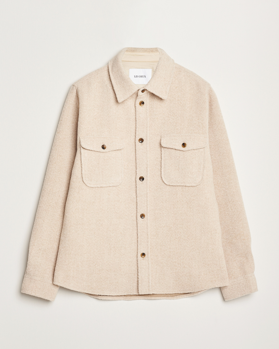 Homme | Chemises | LES DEUX | Lennon Boucle Overshirt Ivory