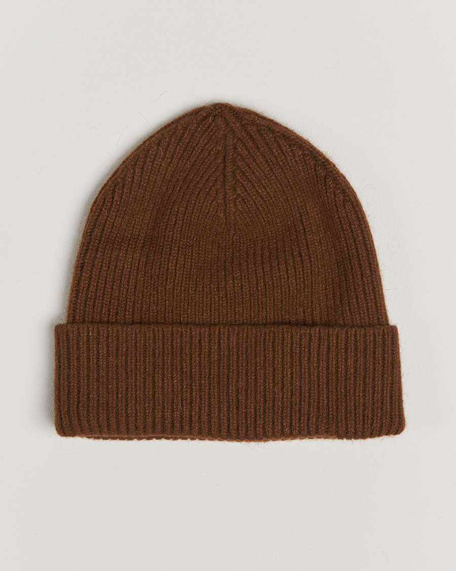 Homme | Bonnets | Le Bonnet | Lambswool/Caregora Beanie Walnut