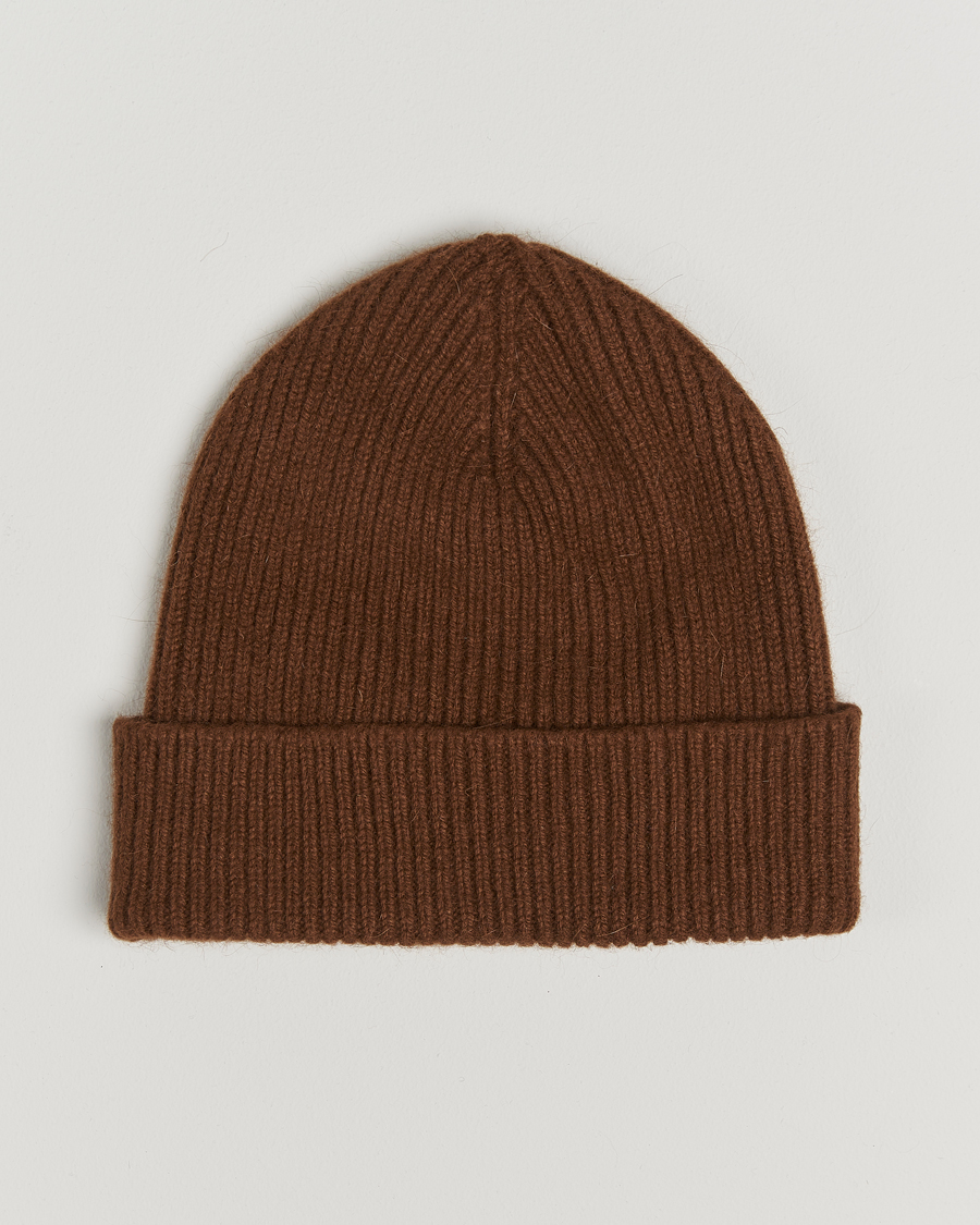 Homme | Bonnets | Le Bonnet | Lambswool/Caregora Beanie Walnut