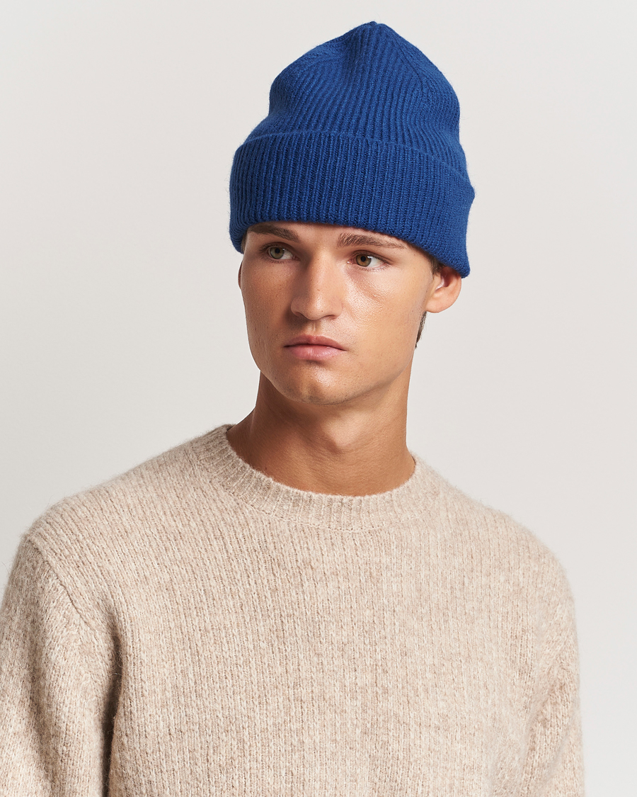 Heren | Mutsen | Le Bonnet | Lambswool/Caregora Beanie Marin