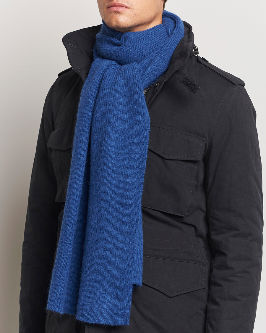 Homme | Écharpes | Le Bonnet | Lambswool/Caregora Scarf Marin