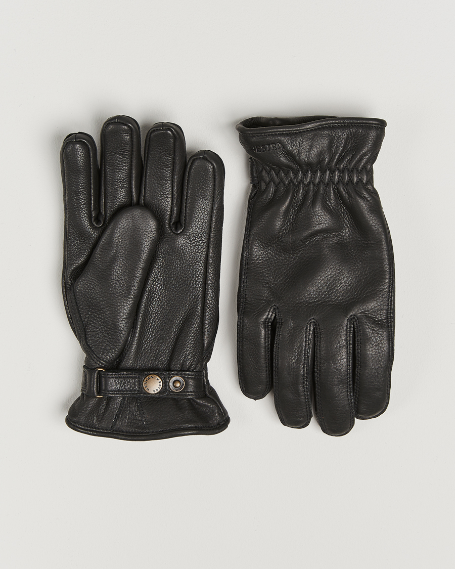 Heren | Handschoenen | Hestra | Burensvik Deerskin Wool Pile Glove Black