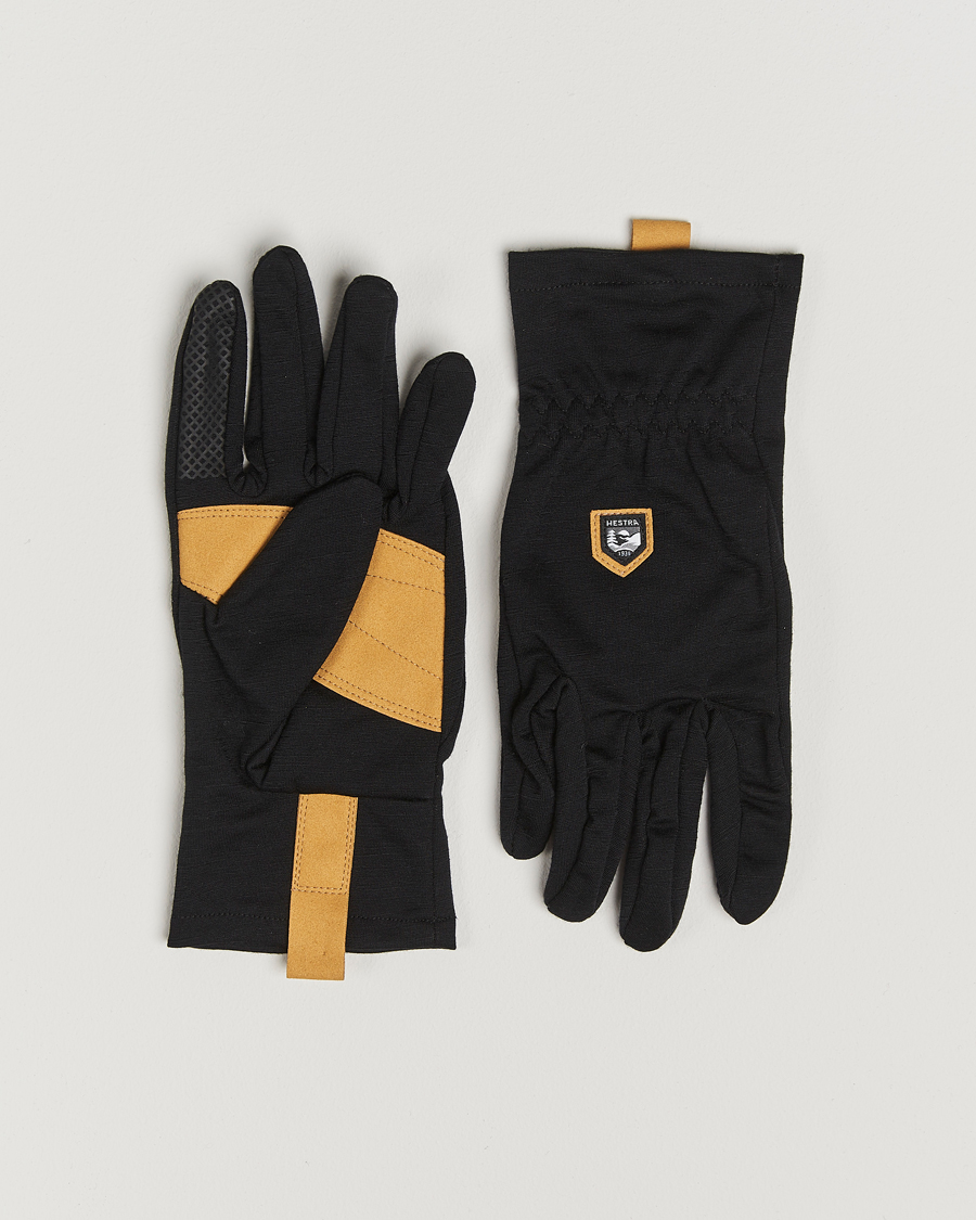 Heren | Hestra Merino Windwool Liner Glove Black | Hestra | Merino Windwool Liner Glove Black