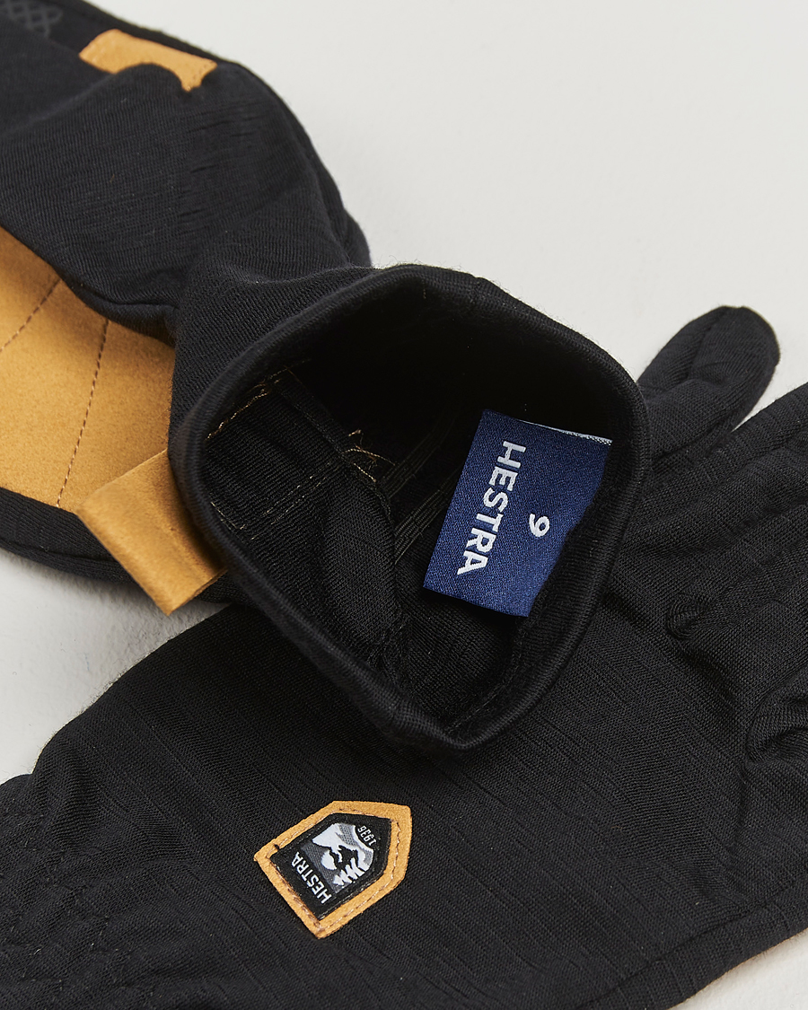 Heren | Hestra Merino Windwool Liner Glove Black | Hestra | Merino Windwool Liner Glove Black